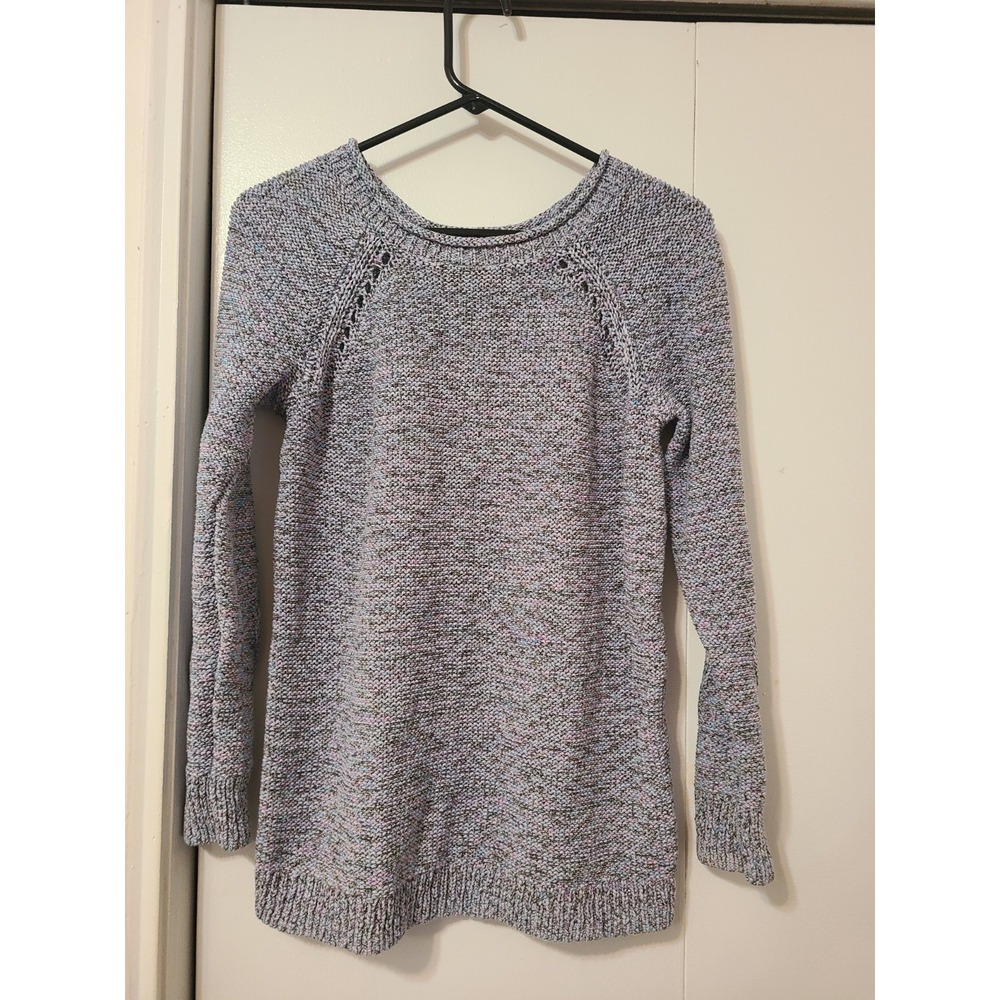 Talbots Petite Marled Knit Sweater in Shades of Blue, Pink, and Purple.  Size Mp